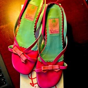 Lilly Pulitzer pink sandals.